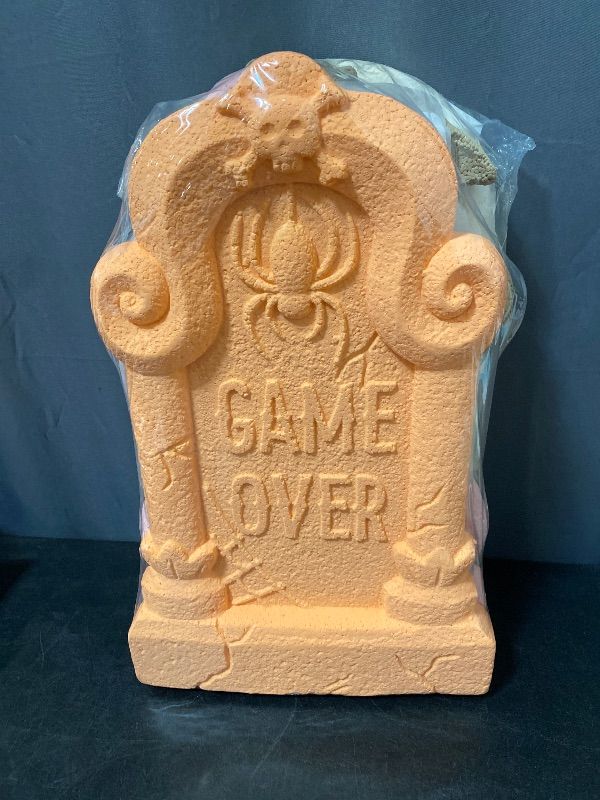 Photo 1 of 4 Pack Halloween Gravestone Foam Display Lawn Decoration 18" X 11" X 1.5" Each