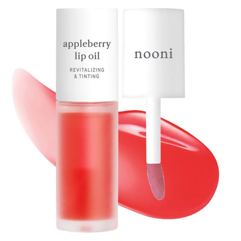 Photo 1 of NOONI Korean Lip Oil - Appleberry | Long-Lasting, Moisturizing, Plumping, Revitalizing for Dry Lips, Waterproof, No Peel Off, Hydrating, Nourishing Crystal Clear, 0.12 FL Oz