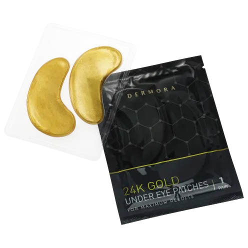 Photo 1 of DERMORA Golden Glow Under Eye Patches | Rejuvenating Treatment | Dark Circles, Puffy Eyes, Refreshing, Revitalizing, Travel, Wrinkles | 50 Pairs Eye Gels