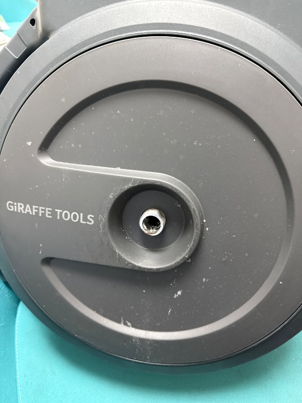 Photo 1 of Giraffe Tools AW505/8 Retractable Garden Hose Reel 5/8" x 115+5 ft, Heavy Duty Wall Mounted Water Hose Reel Automatic Rewind, 180 Deg Swivel Bracket, Slow Retraction, 115ft, Dark Grey