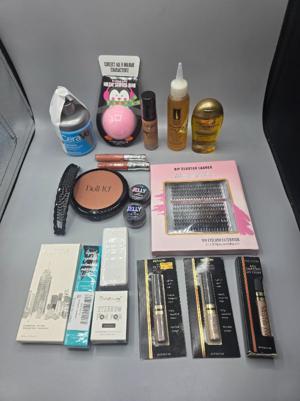 Photo 1 of 19pc Beauty Bundle - Makeup , Hair Product , Bath Bomb , & Skincare New