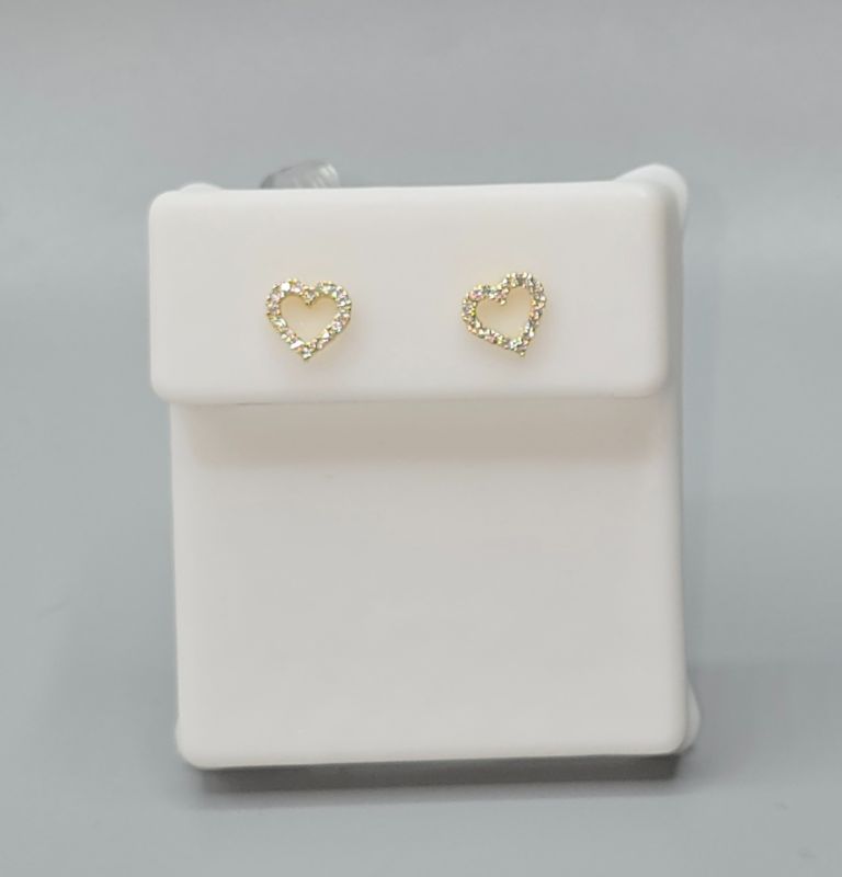 Photo 1 of Gold Plated Diamond Heart Earrings  