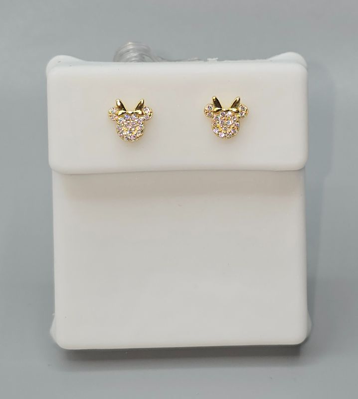 Photo 1 of Gold Plated Diamond Minnie Mouse Earrings