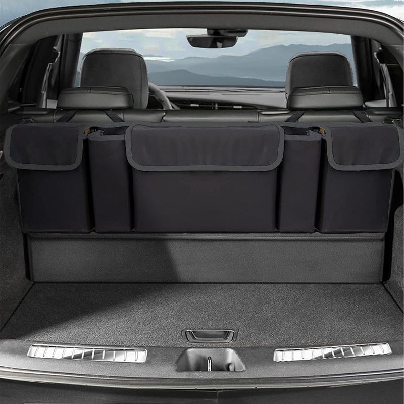 Photo 1 of AOPHY Car Organizers and Storage, Backseat Hanging Organizer with5Pockets, Waterproof Collapsible Large Capacity Organization Bag, Interior Accessories Trunk Organizer 
