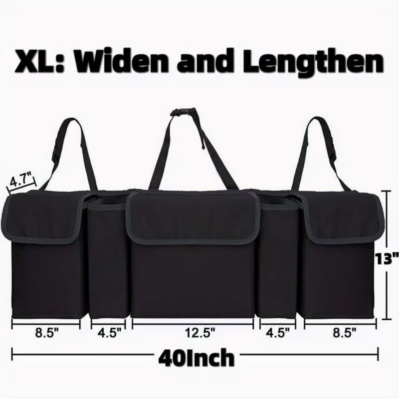Photo 1 of AOPHY Car Organizers and Storage, Backseat Hanging Organizer with5Pockets, Waterproof Collapsible Large Capacity Organization Bag, Interior Accessories Trunk Organizer 
