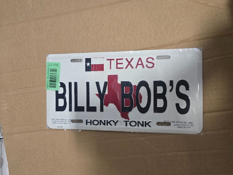 Photo 1 of 1992 Billy Bobs Honky Tonk Texas Licenses Plate 