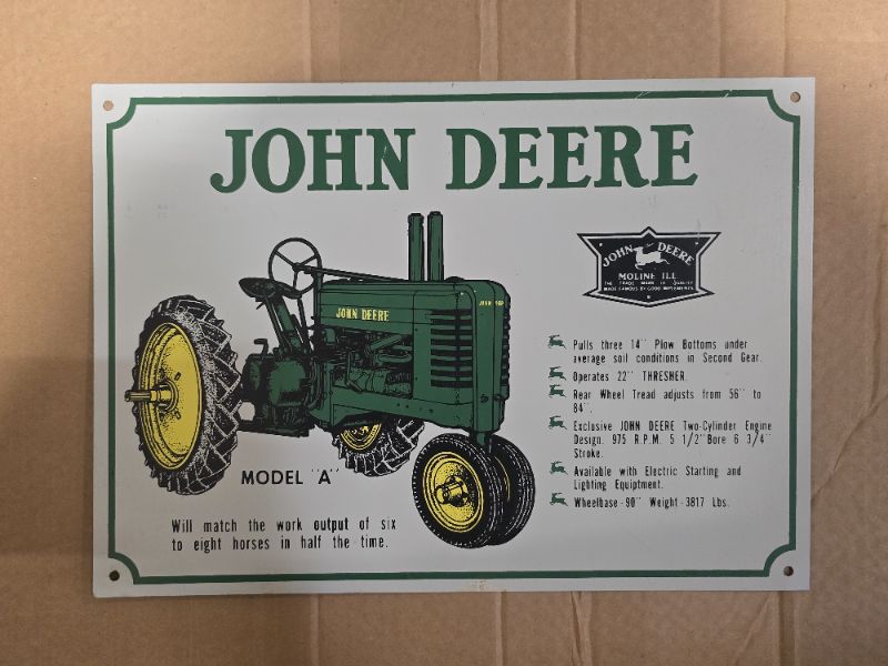 Photo 1 of Vintage John Deere Tractor Advertising Sign 
