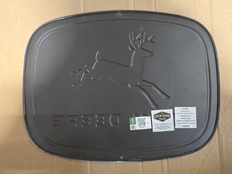 Photo 1 of 14"x10.7" John Deere Metal Sign Vintage Style By Open Roads 