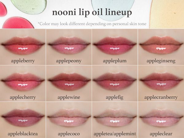 Photo 1 of NOONI Appleseed Lip Oil Set - Appleberry & Appleplum | with Apple Seed Oil Lip Oil Duo Lip Stain Long-Lasting Plumping Gift Gift Sets for Chapp