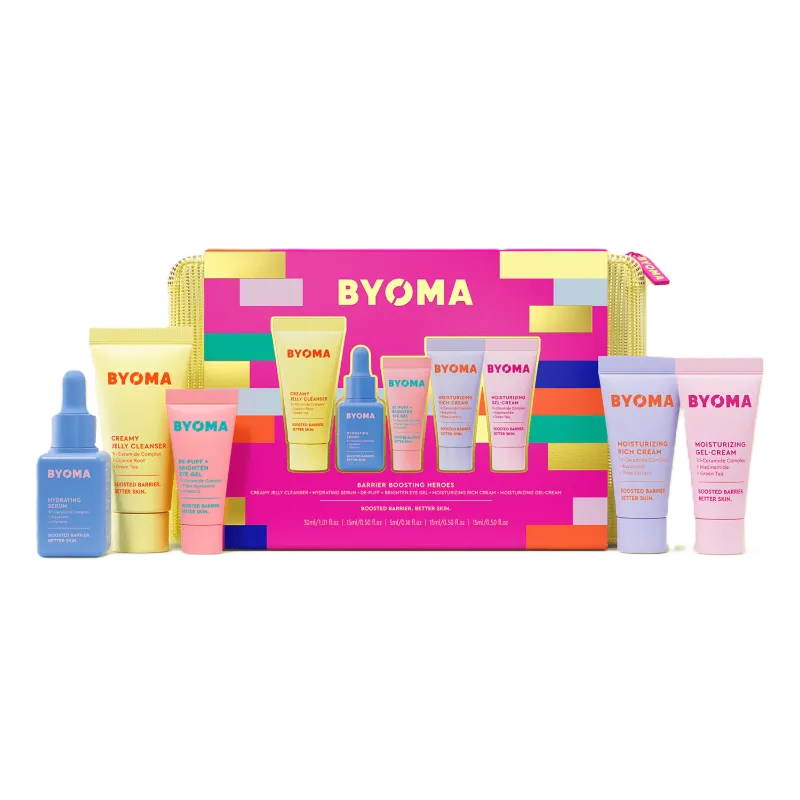 Photo 1 of BYOMA Mini Heroes Intro Gift Set + Bag - 5ct to Boost, Build, Balance, Brighten + Strengthen your skin barrier.
