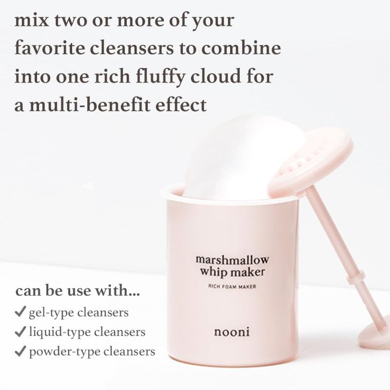 Photo 1 of NOONI 2-in-2 Much Needed Facial Cleansing Single - Marshmallow Whip Maker | Gentle Deep Cleanser For Skincare, Rich Foam Maker For Face Wash, Gift, Remove Impurities, for All Skin Types