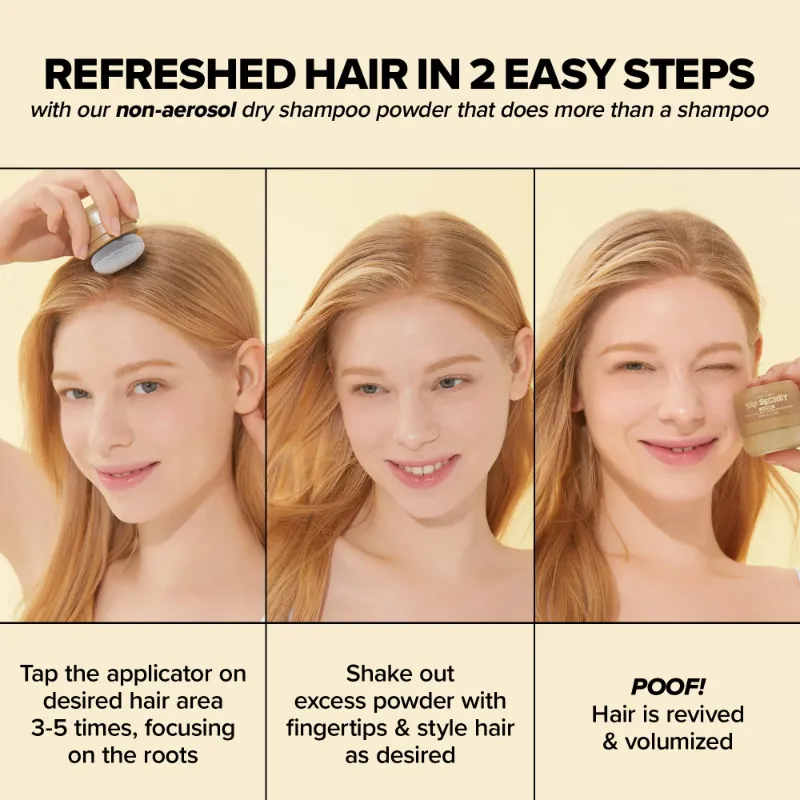 Photo 1 of I DEW CARE Tap Secret Dry Shampoo Powder with Biotin - Tap Secret Blonde | Strengthening & Volumizing, Powder Type, Refillable, Travel size, Non-aerosol, Brunette, Korean Ginseng 0.24 Oz