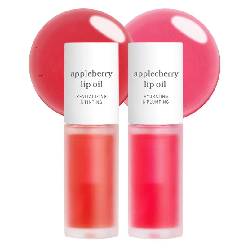 Photo 1 of NOONI Appleseed Lip Oil Set - Appleberry & Applecherry | with Apple Seed Oil Lip Oil Duo Lip Stain Long-Lasting Plumping Gift Gift Sets for Cha