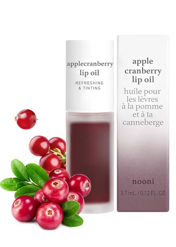 Photo 1 of NOONI Korean Lip Oil - Applecranberry | Long-Lasting, Moisturizing, Plumping, Revitalizing for Dry Lips, Waterproof, No Peel Off, Hydrating, Nourishing Crystal Clear, 0.12 FL Oz