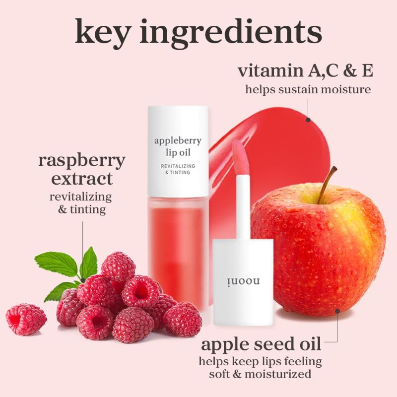 Photo 1 of NOONI Korean Lip Oil - Appleberry | Long-Lasting, Moisturizing, Plumping, Revitalizing for Dry Lips, Waterproof, No Peel Off, Hydrating, Nourishing Crystal Clear, 0.12 FL Oz
Visit the NOONI Store