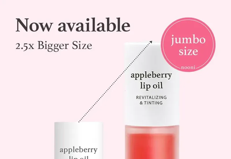 Photo 1 of NOONI Korean Lip Oil - Appleberry | Long-Lasting, Moisturizing, Plumping, Revitalizing for Dry Lips, Waterproof, No Peel Off, Hydrating, Nourishing Crystal Clear .30oz