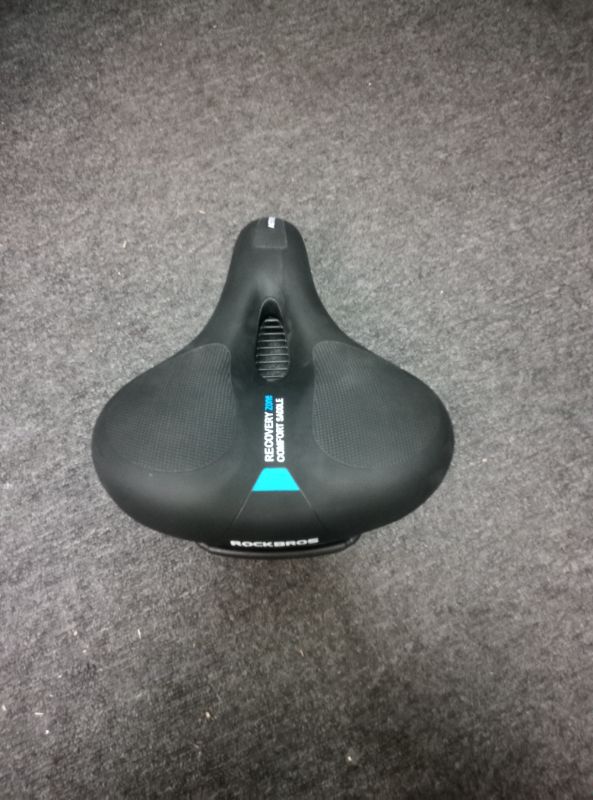 Photo 1 of ROCKBROS Bike Seat Comfort Bike Saddle Mountain Bicycle Accessories for Men Women Soft Wide Bike Seat Cushion Dual Shock Absorbing with Reflective Strip