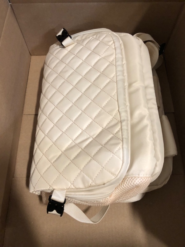 Photo 1 of MOMUVO Large Travel Backpack Women, Flight Approved Carry On Backpack, Water Resistant Anti-Theft Large Casual Daypack Fit 17 Inch Laptop with USB Charging Port, Beige