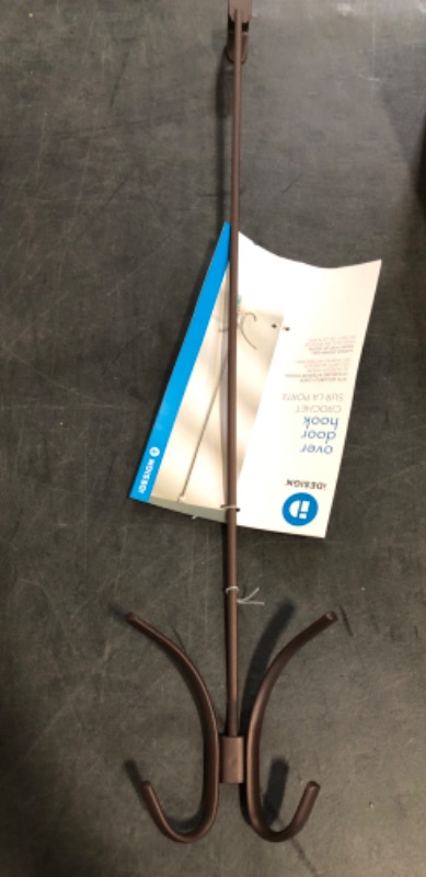 Photo 1 of InterDesign Axis Easy reach 24" Quad Hook, Over The Door Towel Holder or Coat Rack for Bathroom , Bedroom, Office Closet Storage.