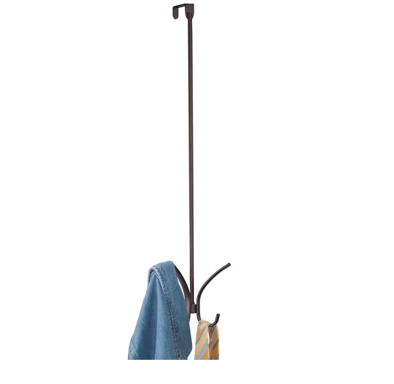 Photo 1 of InterDesign Axis Easy reach 24" Quad Hook, Over The Door Towel Holder or Coat Rack for Bathroom , Bedroom, Office Closet Storage.