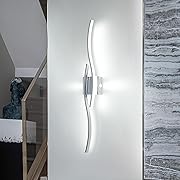 Photo 1 of Modern Led Wall Sconces, 32inch Bathroom Mirror Vanity Light, 28W 6000K Wall Light Fixtures Stair Lights, Indoor Wall Decor Bedside Wall Lamp for Bedroom Living Room Hallway Hotel - Silver
