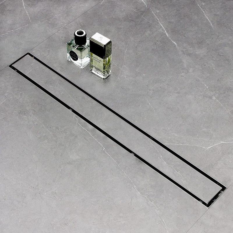 Photo 1 of SaniteModar Linear Shower Drain 48 inch with Tiled Stealth and 304 Stainless Steel Brushed Polished 2 in 1 Panels.Tile Insert Shower Drain Equipped Adjustable Feet,Hair Filters