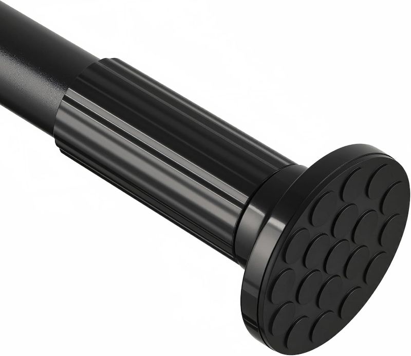 Photo 1 of Missing End of Rod **Tension Curtain Rod 51-168 In (4.25-14 Ft), Extra Long Tension Curtain Rod for Patio, Outdoor Curtain Rod No Drilling, Adjustable Spring Shower Rod for Bathroom Window Easy to Install No Rust, Black
