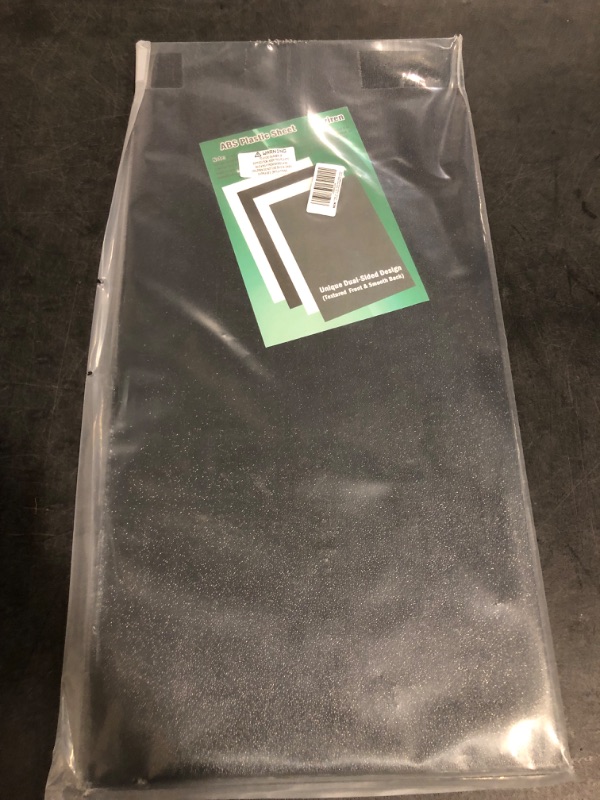 Photo 1 of ABS Plastic Sheet 1/8 Inch Thick 12" x 16" (2-Pack) Black Rigid Moldable Panel with Different Surfaces (Textured Front & Smooth Back) for Structural Parts, Project Enclosures, and DIY Home Decor, etc.