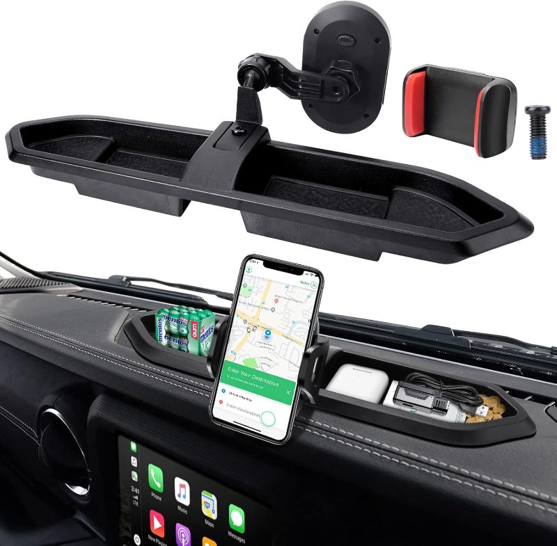 Photo 1 of Upgraded Phone Mount for 2018 2019 2020 2021 2022 2023 Jeep Wrangler JL JLU & Gladiator JT, Multi-Mount Phone Holder Dash Tray System Kit with Extension Arm Metal Rod Don't for Oil-Electric 4xe