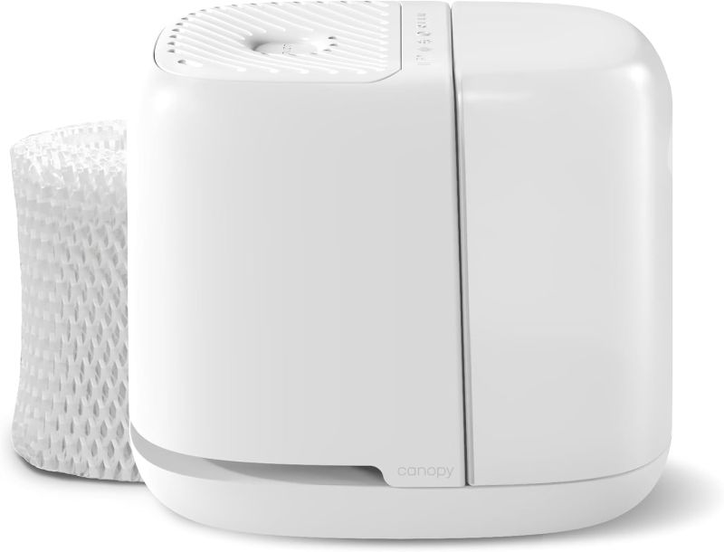 Photo 1 of Canopy Bedside Humidifier 2.0, White, 36 HR Run Time, 2.5L Capacity - Reading Light & White Noise - Alleviate Symptoms of Allergies, Flu, Cold, Dry Skin - Humidifier, Filter, Power Cord & Adapter