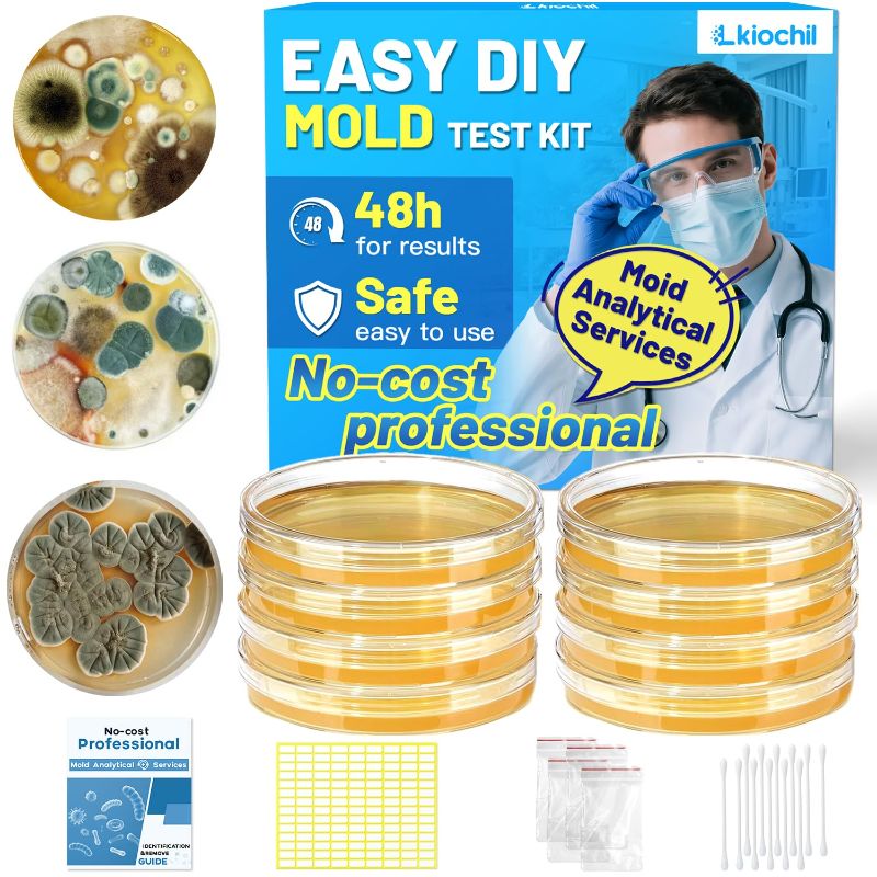 Photo 1 of Mold Test Kit for Home - 8 Simple Detection Tests for Surface Mold, HVAC System & Indoor Air Quality - DIY Black Mold Detector with Mold Identification Guide, Fast & Reliable Results