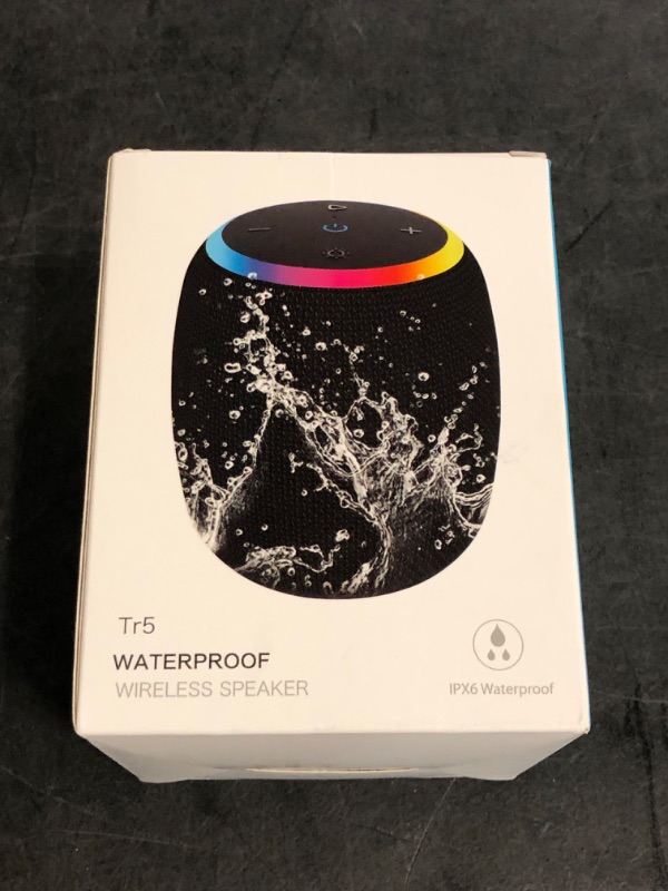 Photo 1 of Bluetooth Speaker, Portable Wireless Bluetooth 5.3, 15W Clear Bass, IPX6 Waterproof, LED Lights, AUX/TF/USB, Dual TWS Pairing, 12H Playtime, Small Speakers for Home Outdoor Beach, Ideal Gift
