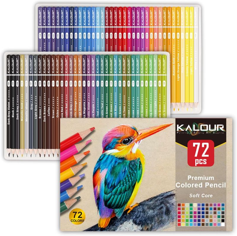Photo 1 of KALOUR 72 Count Colored Pencils for Adult Coloring Books, Soft Core,Ideal for Drawing Blending Shading,Color Pencils Set Gift for Adults Kids Beginners