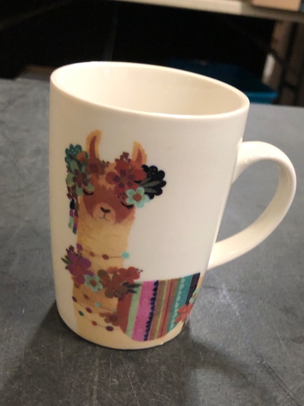 Photo 1 of Llama love mug, 10 oz Mug, gifts for Women, fancy animal designs, Wedding Gift, pottery (Llama design3), Medium, LH005