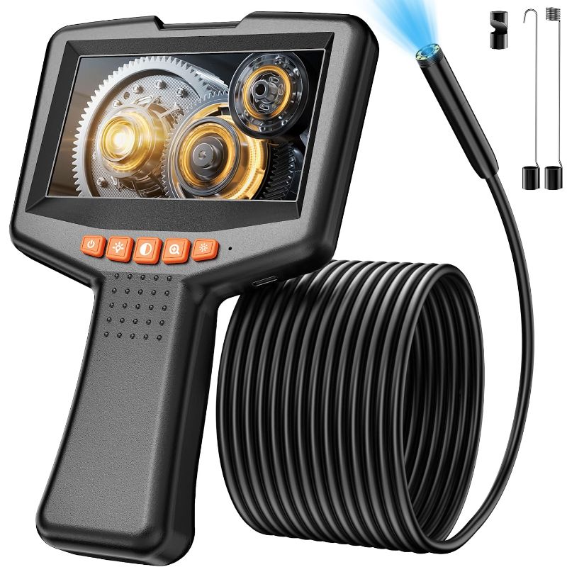 Photo 1 of Borescope Endoscope Camera with Light: 4.3" Inspection Camera for Sewer - 16.4ft Waterproof Industrial Endoscope - Flexible Snake Bore Scope for Plumbing Automotive