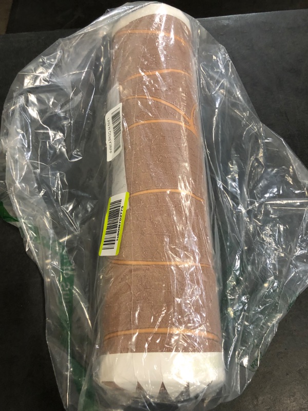 Photo 1 of QIHANG Modern 3D Thick Non-Woven Imitation Deerskin Deep Embossed Curve Pattern Living Room/TV Background Wallpaper Roll 1.73' x 32.8'=57 Square feet (Brown)