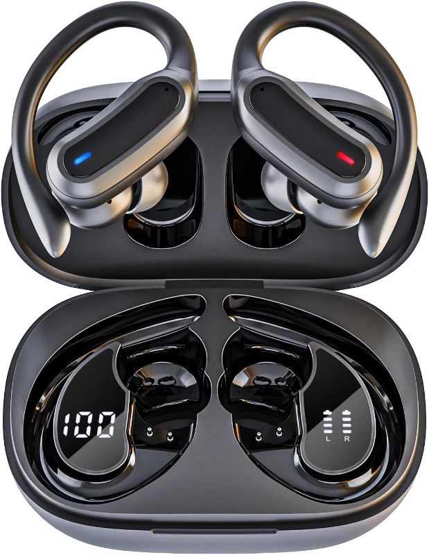 Photo 1 of Wireless Earbuds, Bluetooth 5.4 Headphones, True Wireless Stereo Earphones with IPX7 Waterproof, Noise Cancelling Mic, Fast Charging and Comfort Fit Ear Buds for Sports/Workouts - Black