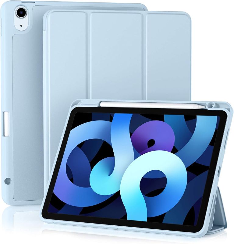 Photo 1 of Akkerds Compatible with iPad Air 11 Inch Case 7th/6th Generation (M3/M2) 2025/2024, for iPad Air 5th/4th Generation Case 10.9 Inch 2022/2020 with Pencil Holder[Auto Sleep/Wake], Sky Blue
