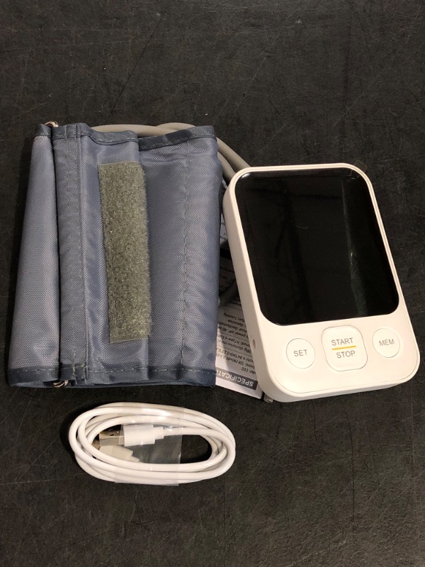 Photo 1 of Blood Pressure Monitor Upper Arm Machine Sphygmomanometer Accurate Adjustable Manual BP Cuff Kit Led Backlit Display 2 Users 240 Sets Memory Includes Storage Bag White