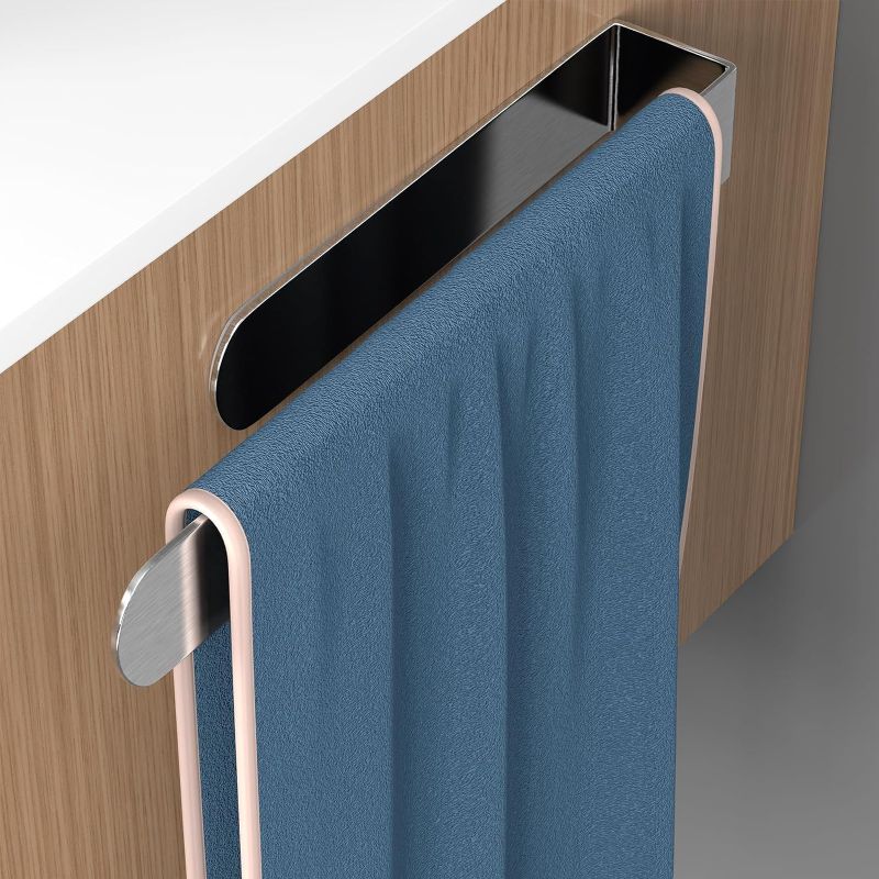 Photo 1 of HUFEEOH Hand Towel Holder, Self Adhesive Towel Bar Towel Holder for Kitchen Cabinet, Stainless Steel Bath Towel Holder Stick on Wall
