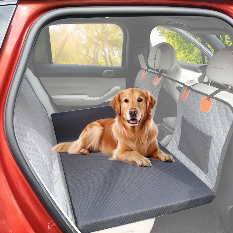 Photo 1 of Dog Bed for Car Back Seat Cover, Non-Slip Travel Car Couch for Dog with Comfort Supportive Foam, Custom Fit Backseat Extender Pet Mat Cushion for Sedan, SUV & Truck, Scratch-Proof, Easy Clean