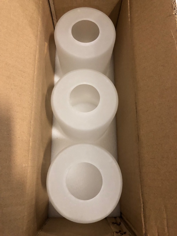 Photo 1 of 3-Pack White Frosted Glass Shade, Glass Lamp Shade Covers Replacements for Light Fixtures, 1-5/8-inch Fitter Globes & Shades for Chandelier Wall Sconces Pendant Lights Bath Vanity Lights