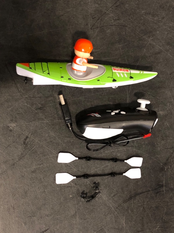 Photo 1 of Kids RC Kayak Boat Toy,2.4 Ghz Remote Control Paddle Boat Toys,Toddler Water Racing Boat W/Light for Pools,Lake,Bathtub Summer Outdoor Water Toys Gift for Ages 6-12 Boys Girls