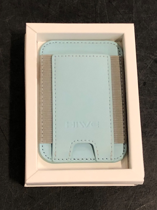 Photo 1 of HiWe for MagSafe Wallet, Strongest Magnetic Wallet for iPhone 16/15/14/13/12 Series, 7 Cards Holder, Magnetic Phone Wallets, Leather Minimalist Slim RFID for iPhone Wallets, 1 Slot, Sky Blue