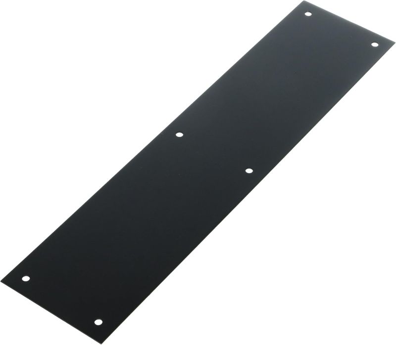 Photo 1 of Baldwin 2123 3-1/2 Inch x 15 Inch Solid Brass Square Edge Push Plate, Satin Black