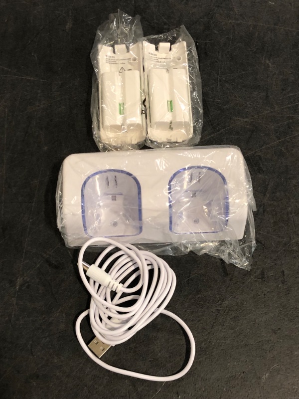 Photo 1 of Wii Remote Battery Charger(Free USB Wall Charger+Lengthened Cord) Dual Charging Station Dock with Two Rechargeable Capacity Increased Batteries for Wii U Game Remote Controller (White)