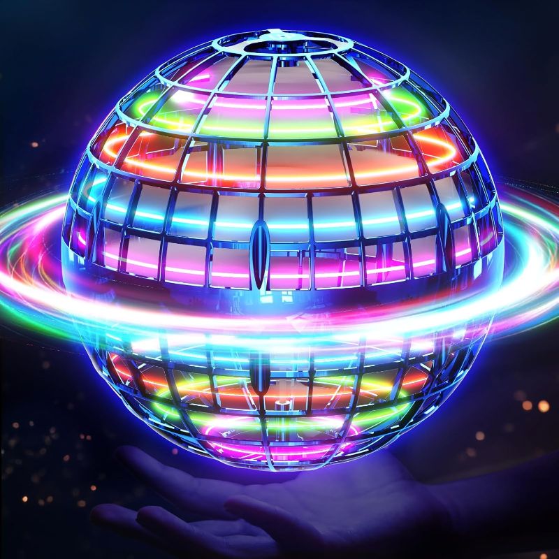 Photo 1 of Flying Orb Ball (Blue, 2025 Upgraded) with Dazzling Lights, Magic Hover Spinner, Cool Boomerang Drone, Floating Cosmic Globe, Kids Toys Gifts for 6 7 8 9 10 Year Old Boys Girls