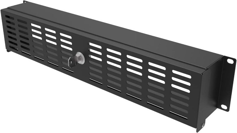Photo 1 of JINGCHENGMEI 2U Rack Mount Security Cover for 19-inch Server Rack & Network Cabinet- Hinged Locking Rack Panel Door for Access Control and Physical Security