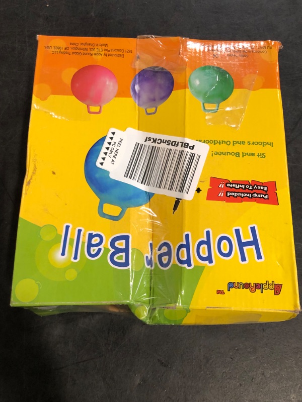 Photo 1 of AppleRound Space Hopper Ball with Air Pump: 22in/55cm Diameter for Age 10-13, Kangaroo Bouncer, Hippity Hoppity Hop Ball for Taller Children, Plain Color (Blue)