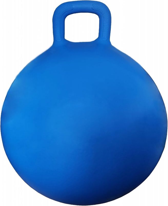 Photo 1 of AppleRound Space Hopper Ball with Air Pump: 22in/55cm Diameter for Age 10-13, Kangaroo Bouncer, Hippity Hoppity Hop Ball for Taller Children, Plain Color (Blue)
